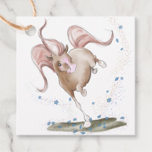 Pferdegeschenkanhänger, Kindergeburtstag, Pferd, Geschenkanhänger (Vorderseite)