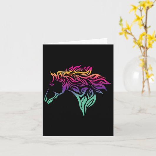 Pferdegeschenke für Mädchen. Reiten Karte (Gelbe Blume)