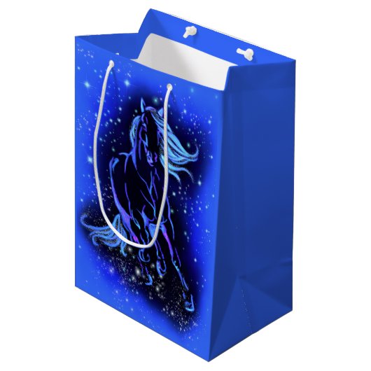 Pferdegeschenktasche Mittlere Geschenktüte (Vorderseite Schrägansicht)