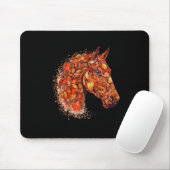 Pferdegesicht Herbstlaub Erntedank Tag Pferd Mousepad (Mit Mouse)