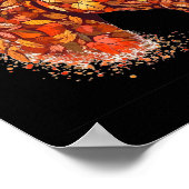 Pferdegesicht Herbstlaub Erntedank Tag Pferd Poster (Ecke)