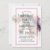 Pferdegesicht mit Blume Kranz Einladung (Vorderseite)