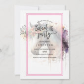 Pferdegesicht mit Blume Kranz. Einladung (Vorderseite)