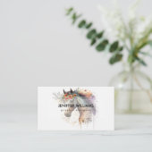 Pferdegesicht mit Blume Kranz Visitenkarte (Stehend Vorderseite)