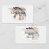 Pferdegesicht mit Blume Kranz Visitenkarte (Vorne/Hinten)