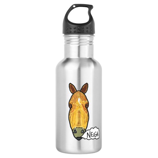 Pferdegesicht Neigh Edelstahlflasche (Vorderseite)