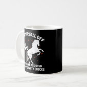 Pferdegewehrte Schwerkraft-Karos Kaffeetasse (Vorderseite Links)