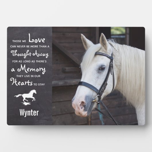 Pferdegeweih-Keepake - Beileid Pferd Foto Fotoplatte (Vorderseite)