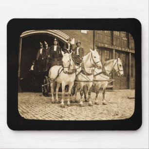 Pferdegezogene Hakenleiter-Feuerwehr - Vintage Mousepad