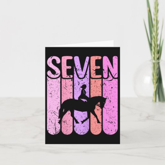 PferdeGirl 7. Geburtstag Reiten Karte (Vorderseite)