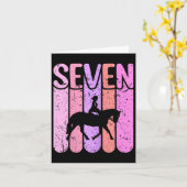 PferdeGirl 7. Geburtstag Reiten Karte (Gelbe Blume)