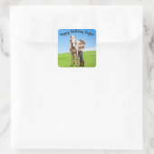 PferdeGirl Geburtstagsfeier Sonderbotschaft Quadratischer Aufkleber (Tasche)