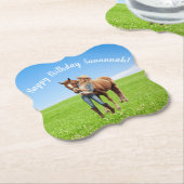 PferdeGirl Geburtstagsfeier Sonderbotschaft Untersetzer (angewinkelt)