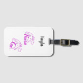 PferdeGirl Lila mit Pferdekopf-Schriftart Gepäckanhänger (Vorderseite (Horizontal))