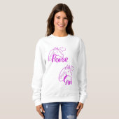 PferdeGirl Lila mit Pferdekopf-Schriftart Sweatshirt (Vorne ganz)
