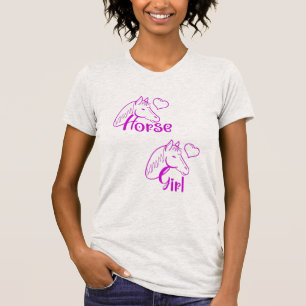 PferdeGirl Lila mit Pferdekopf-Schriftart T-Shirt