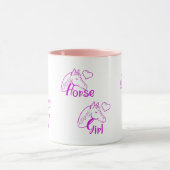 PferdeGirl Lila mit Pferdekopf-Schriftart Tasse (Zentrum)