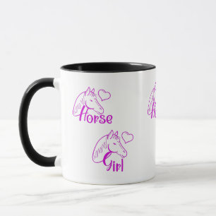 PferdeGirl Lila mit Pferdekopf-Schriftart Tasse