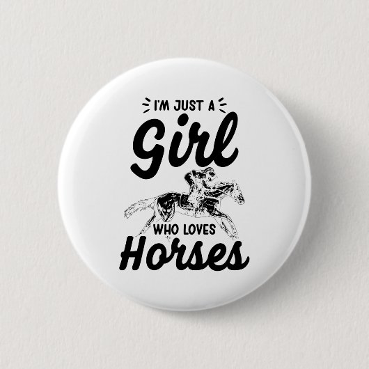 PferdeGirl | Reiten Reiter Pferdegeschenk Idee Button (Vorderseite)