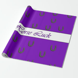 Pferdeglück-lila Pferdeschuh-Verpackungs-Papier Geschenkpapier