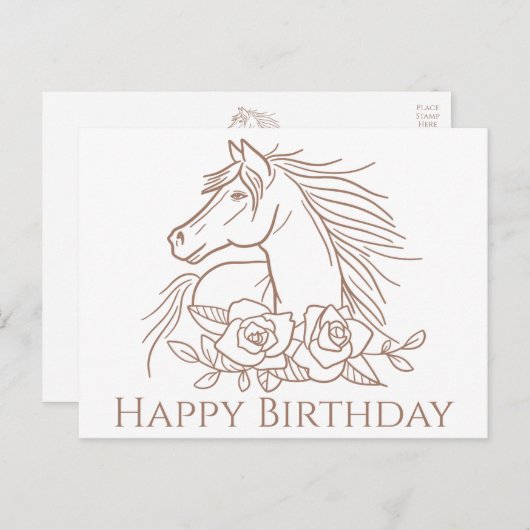 Pferdeglücke Geburtstag Pony Pferde Pferde Postkarte (Vorne/Hinten)