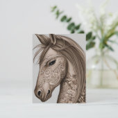 Pferdegrafik Dankeskarte (Stehend Vorderseite)