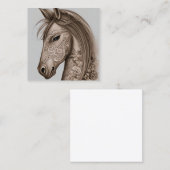 Pferdegrafik Quadratische Visitenkarte (Vorne/Hinten)