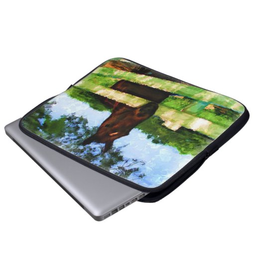 Pferdegruß Laptopschutzhülle (Vorne Knopf)