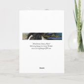 Pferdegrußkarte - Mischlinge Snowy Mare Karte (Rückseite)