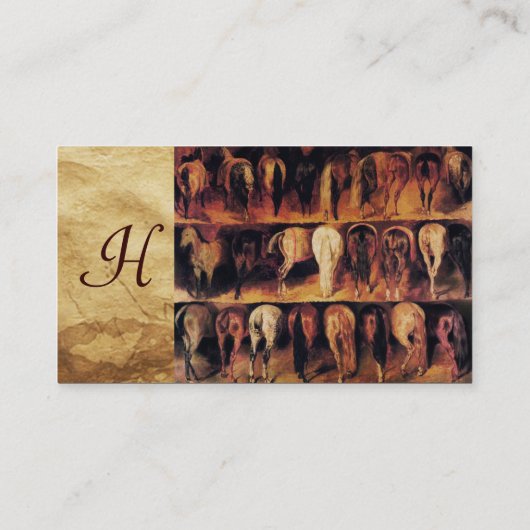 Pferdehälfte, Parchitongramm Visitenkarte (Rückseite)