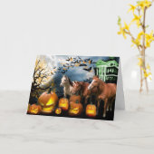 Pferdehalloween-Gruß-Karte Karte (Gelbe Blume)