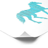 Pferdehengst, Senf-Silhouette Fotodruck (Ecke)