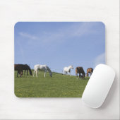 Pferdeherde auf der Wiese Mousepad (Mit Mouse)
