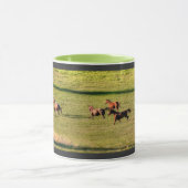 Pferdeherde auf einem Reittier-Foto Tasse (Zentrum)