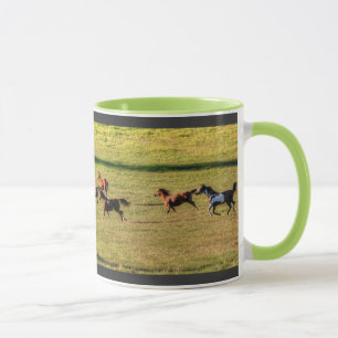 Pferdeherde auf einem Reittier-Foto Tasse