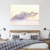 Pferdeherde, die auf der Beach Canvas Print Leinwanddruck (Insitu (Schlafzimmer))
