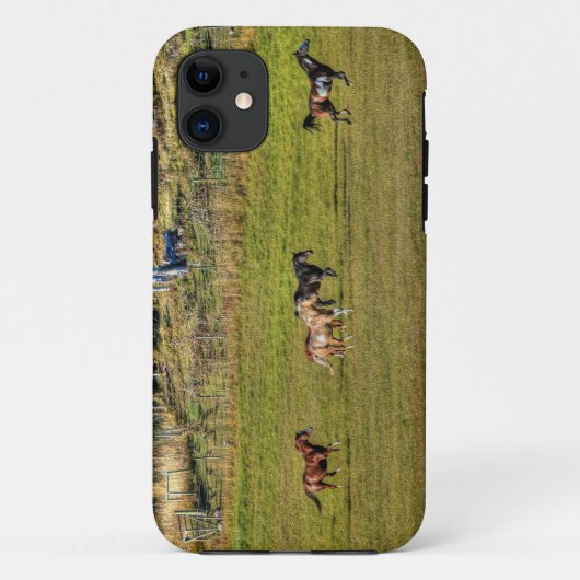 Pferdeherde, die auf einer BC Ranch laufen Case-Mate iPhone Hülle (Rückseite)