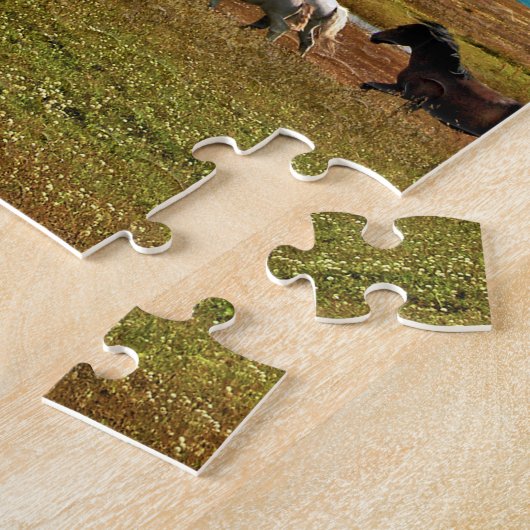 Pferdeherde Galloping im Feld Puzzle (Seite)