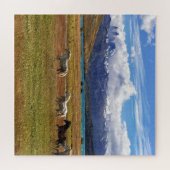 Pferdeherde Galloping im Feld Puzzle (Horizontal)