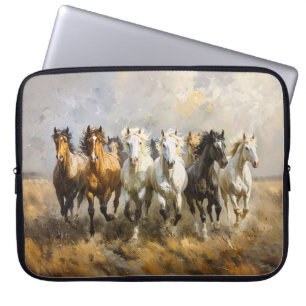 Pferdeherde Galoppierende Mustang-Malerei Laptopschutzhülle