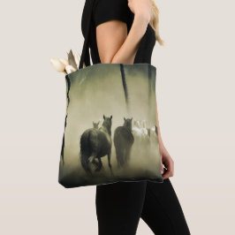 Pferdeherde im Mist Tasche