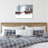 Pferdeherde im Schnee Leinwanddruck (Insitu (Schlafzimmer))