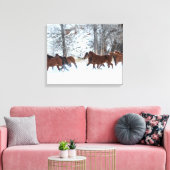Pferdeherde im Schnee Leinwanddruck (Insitu (Wohnzimmer))