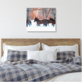 Pferdeherde im Schnee Leinwanddruck (Insitu (Schlafzimmer))