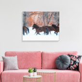 Pferdeherde im Schnee Leinwanddruck (Insitu (Wohnzimmer))