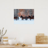 Pferdeherde im Schnee Poster (Küche)
