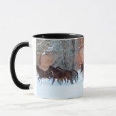 Pferdeherde im Schnee Tasse (Links)