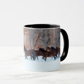 Pferdeherde im Schnee Tasse (VorderseiteRechts)