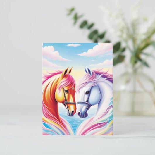 Pferdeherz Postkarte (Stehend Vorderseite)