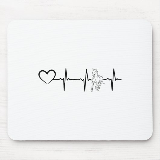 Pferdeherzen Reitpferd Pferd Herzschlag Pferd Mousepad (Vorne)